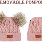 Century Star Baby Girl Hats Winter Cute Baby Beanies For Girls Boys Knit Baby Hats Warm Infant Toddler Hat Pom Pom Caps 1Pc Khak