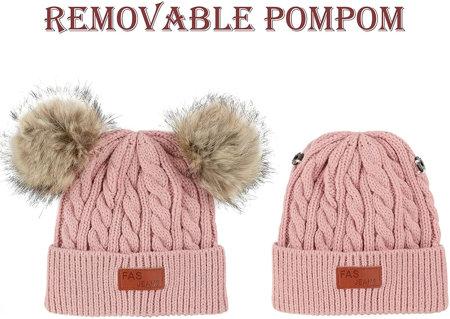 Century Star Baby Girl Hats Winter Cute Baby Beanies For Girls Boys Knit Baby Hats Warm Infant Toddler Hat Pom Pom Caps 1Pc Khak