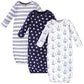 Hudson Baby Unisex Cotton Gowns, Rocket Ship, 0-6 Months
