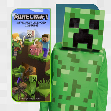 Creeper Classic Minecraft Costume, Green, Medium (7-8)