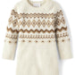 The Children'S Place Baby Girls' And Toddler Long Sleeve Sweater Dress, Cinnamon Fairisle, 5T