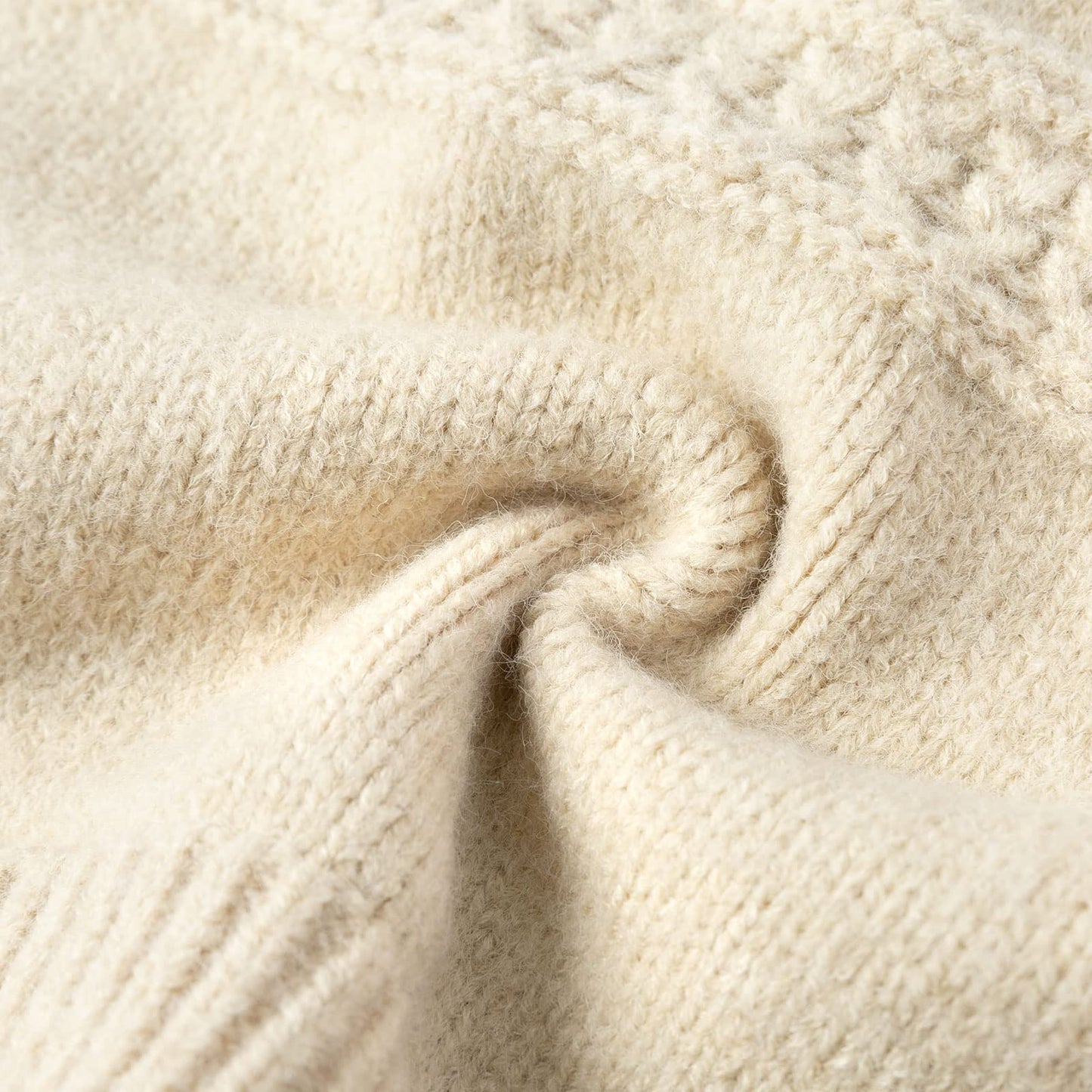 Curipeer Baby Boy 'S Girl 'S Crew Neck Knitted Sweater Handmade Pompom Rib Knit Pullover Outfits Beige 6T