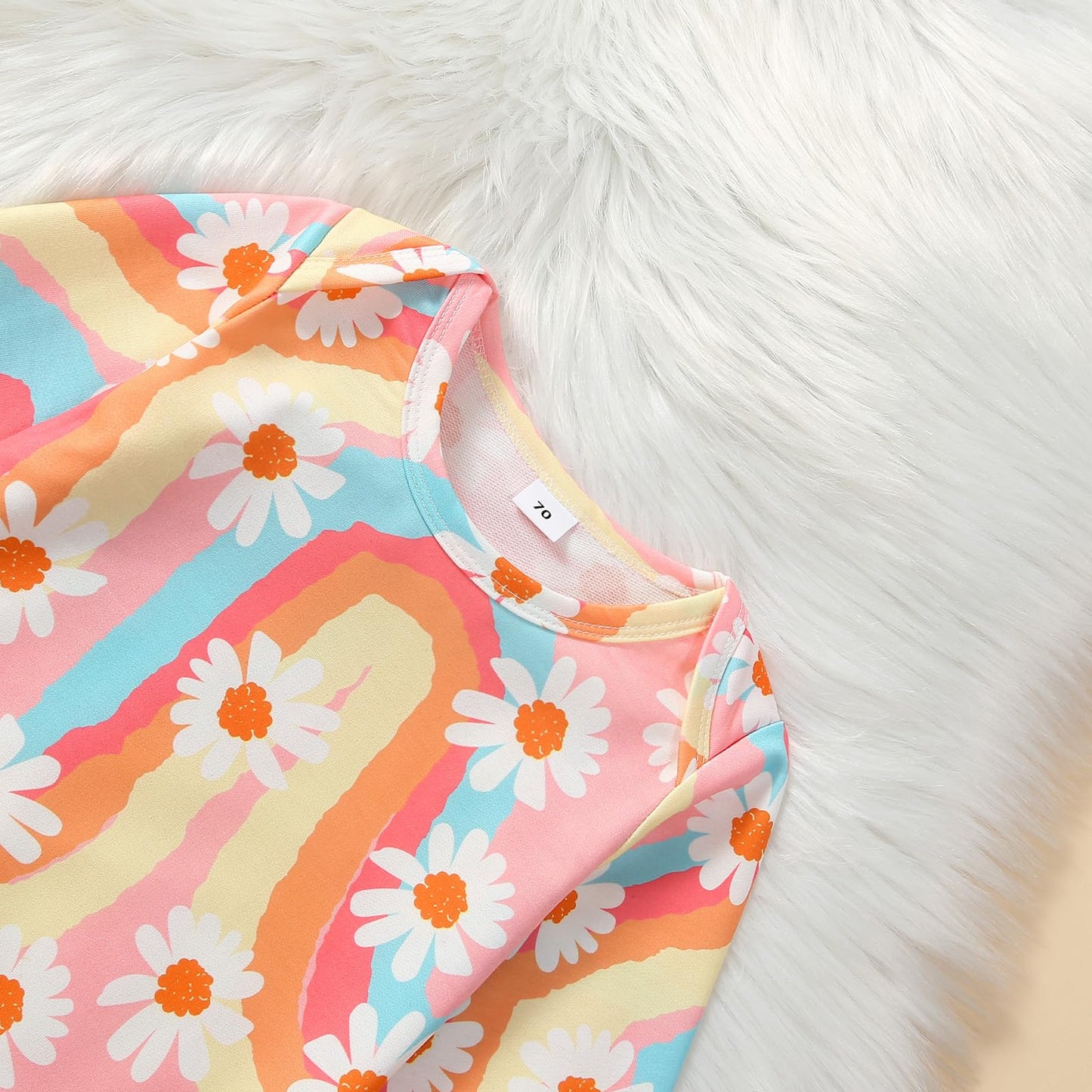 Infant Newborn Baby Girls Floral Sleep Gown Headband Sleepwear Romper Sleeping Bags Outfits (0-3 Months,Floral&Rainbow)