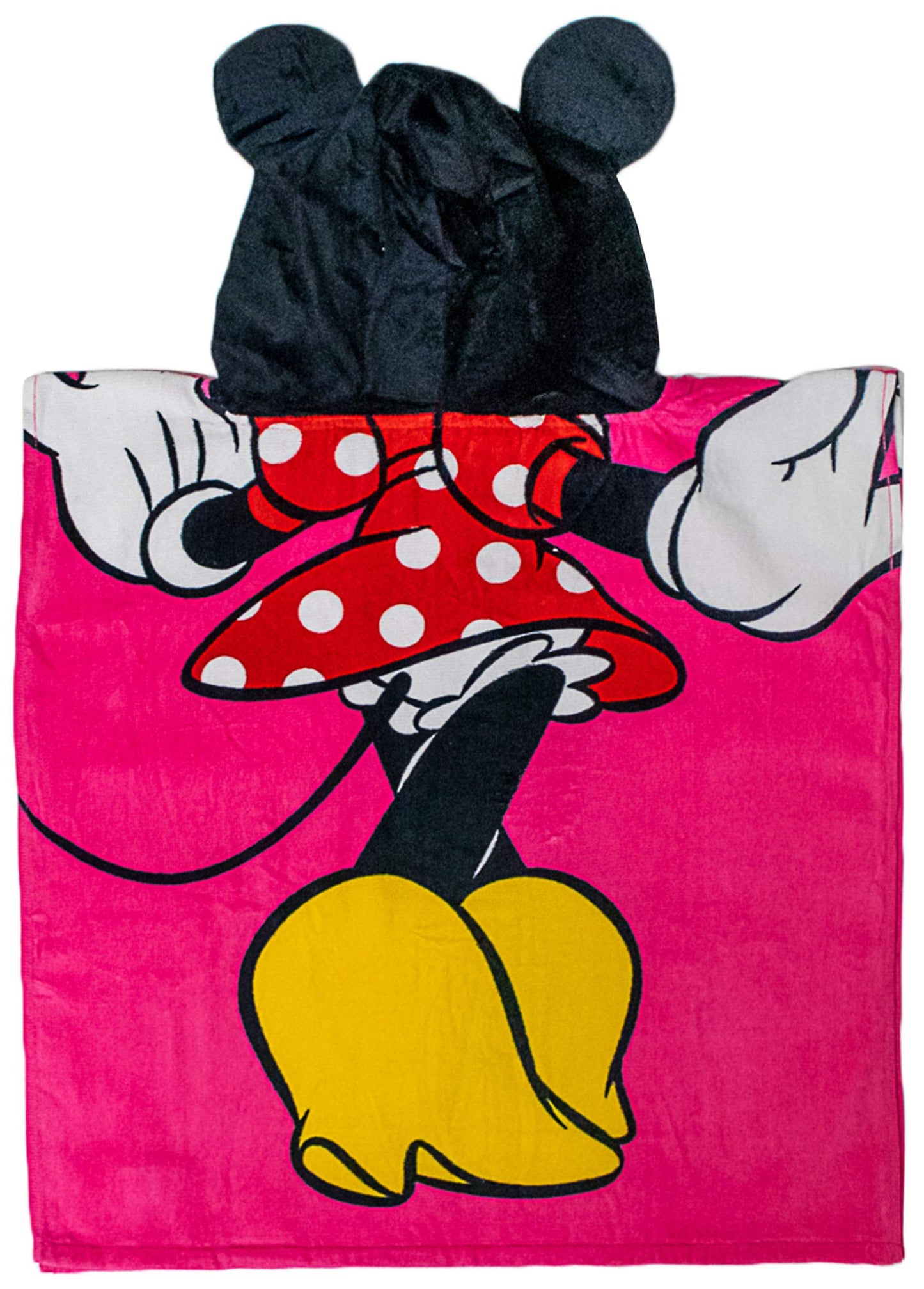 Jay Franco Disney Minnie Mouse Kids Bath/Pool/Beach Hooded Poncho - Super Soft & Absorbent Cotton Towel, Measures 28 X 28 Inches