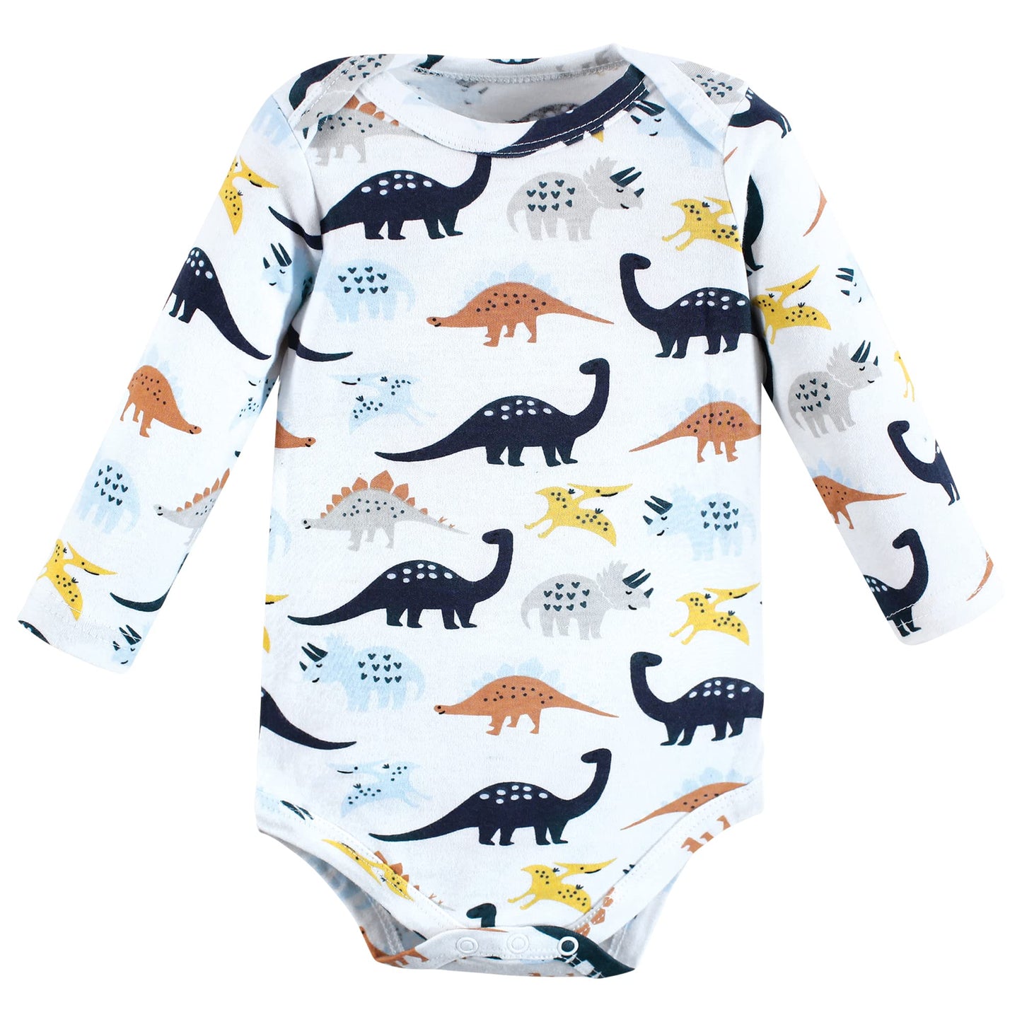 Hudson Baby Unisex Baby Cotton Long-Sleeve Bodysuits, Hugasaurus, 9-12 Months