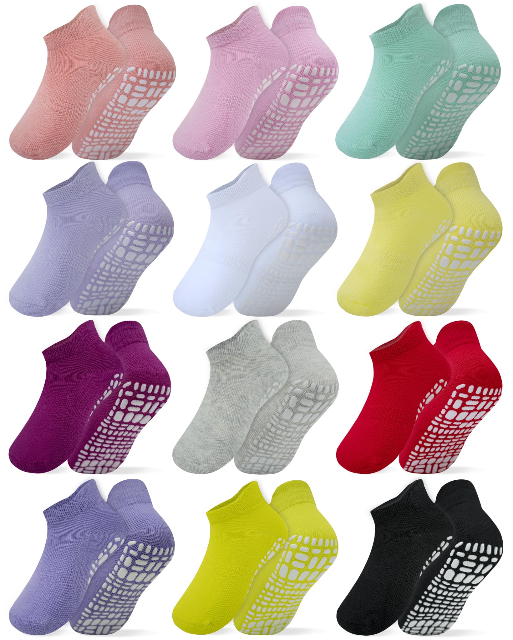 Rative Ankle Anti Slip Non Skid Cotton Socks With Grips Grippers For 0-6 Month Babies Baby Infant Boy Boys Girl Girls (0-6 Month