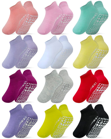 Rative Ankle Anti Slip Non Skid Cotton Socks With Grips Grippers For 0-6 Month Babies Baby Infant Boy Boys Girl Girls (0-6 Month