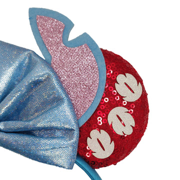 Mado Mouse Ears Headband For Women Girls, Glitter Stitch Headband Princess Dress Up Decorations Party Favors Park Hair Accessori