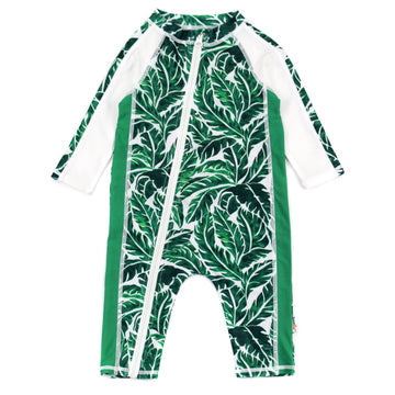 Swimzip Boys' Long-Sleeve Upf 50+ Swimsuit For Baby, Toddler, & Little Boys Green