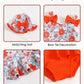 Mioglrie Baby Girl Swimsuit 6-9 9-12 Months Baby Bathing Suit Girl Orange Dasiy Bikini Summer Beach Swimwear Infant Tankini Hat