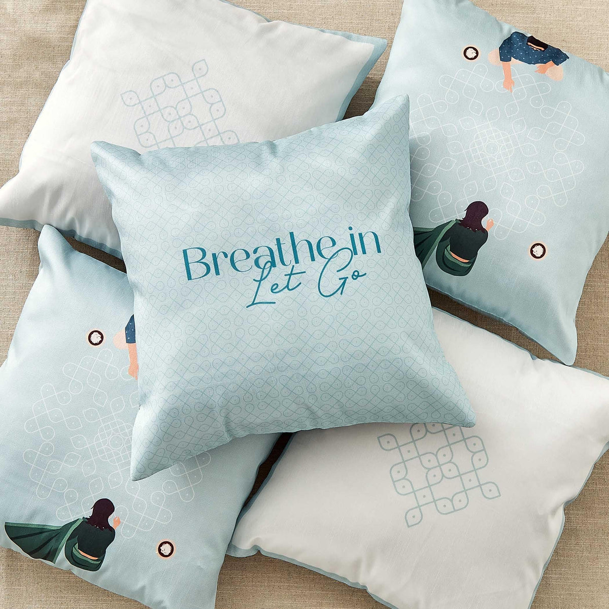 Home Centre Vera Breathe Set of 5 Printed Cushion Covers  40x40cm