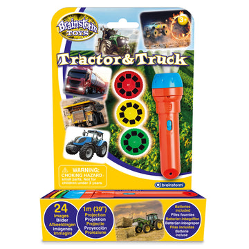 Brainstorm Toys: Tractor & Truck Torch & Projector - 39 Projection, 24 Color Images, Battery Powered, Kids Ages 3+