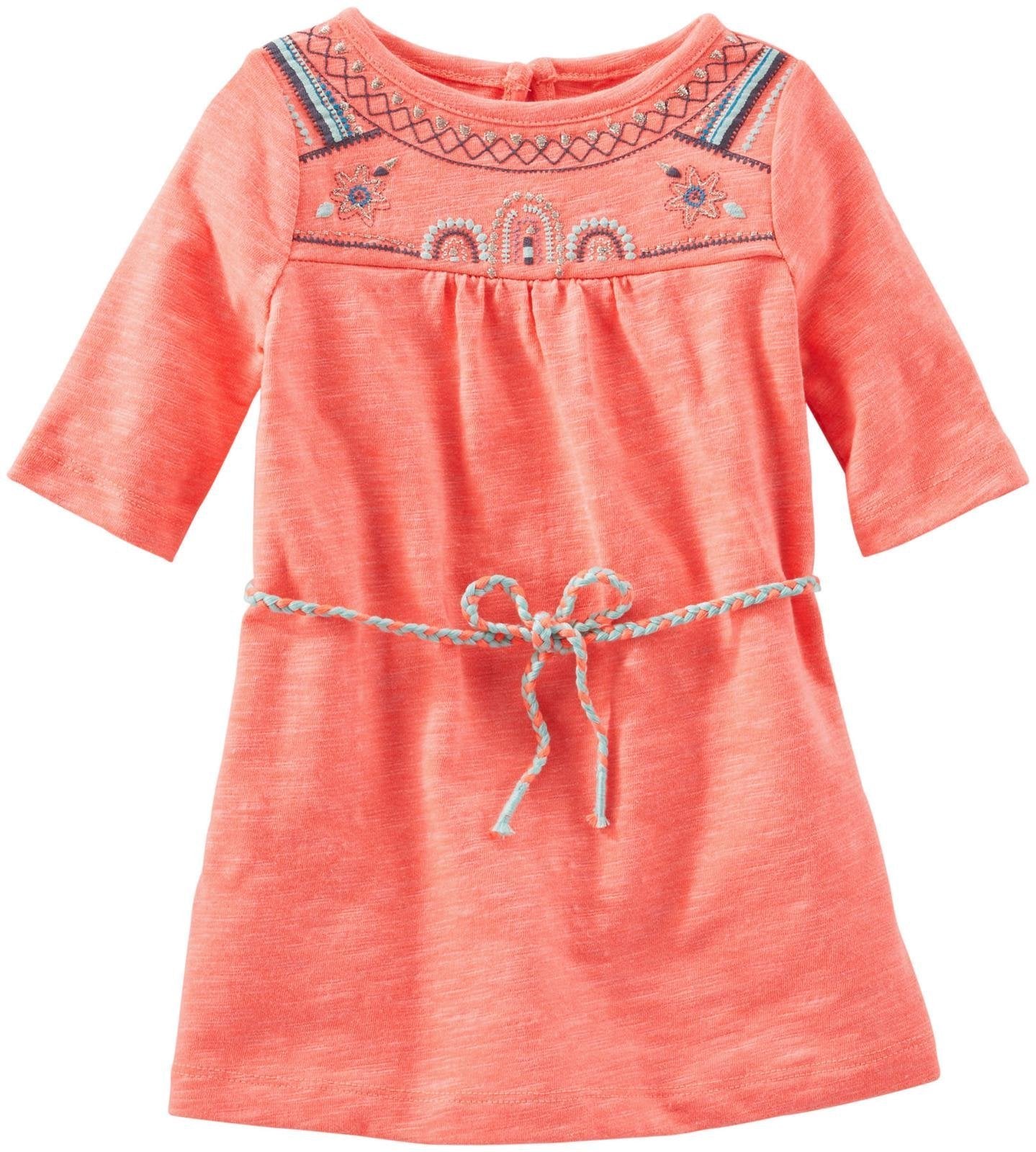 Oshkosh B'Gosh Baby Girls' Embroidered Knit Dress (Baby) - Orange - 6 Months