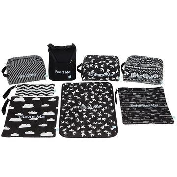 Easy Baby - Diaper, Bottle, And Supplies - Organizer Pouches And Changing Pad - Change, Feed, Dress, And Clean Me (8 Pack Brookl