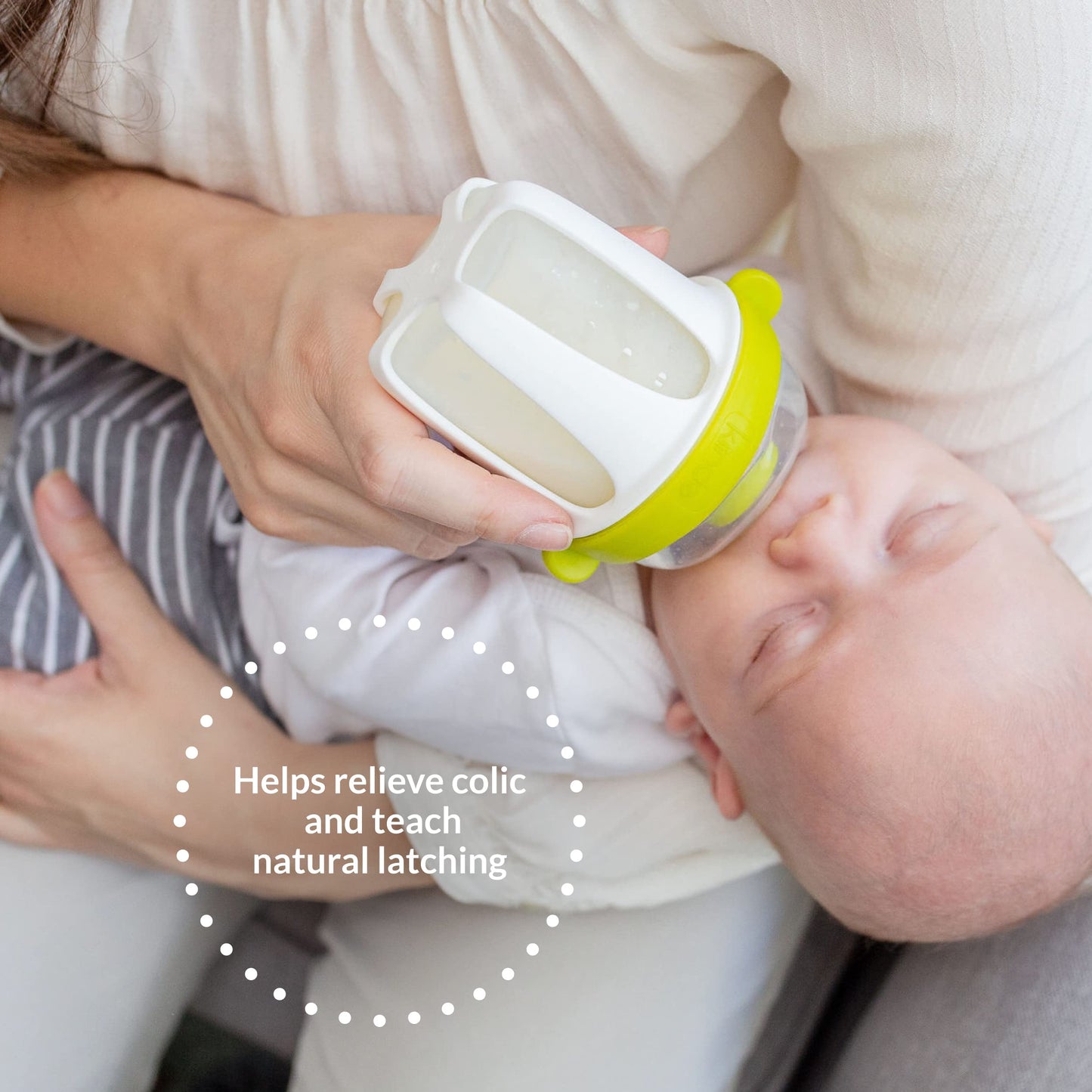 Kiinde Active Latch Silicone Baby Bottle, Anti Colic, Leak Proof, Easy To Clean, Includes 2 Medium Flow Active Latch Nipples Wit