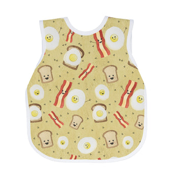 Bapronbaby Eggs & Bacon Bapron - No Neck Tie Safer Bib For Baby & Toddler - Soft Waterproof Stain Resistant - Machine Washable -