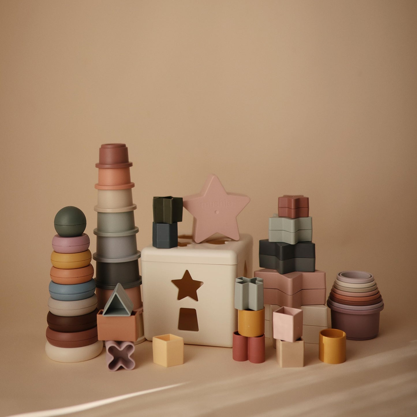 mushie Stacking Rings Toy | Made in Denmark (Rustic)