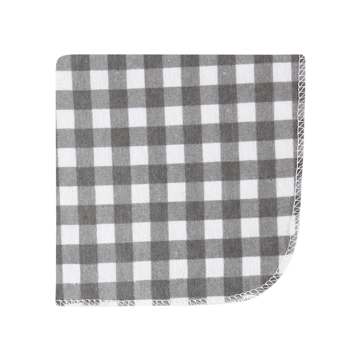 Hudson Baby Unisex Baby Flannel Cotton Washcloths 10-Pack, Farm Friends Grey, One Size