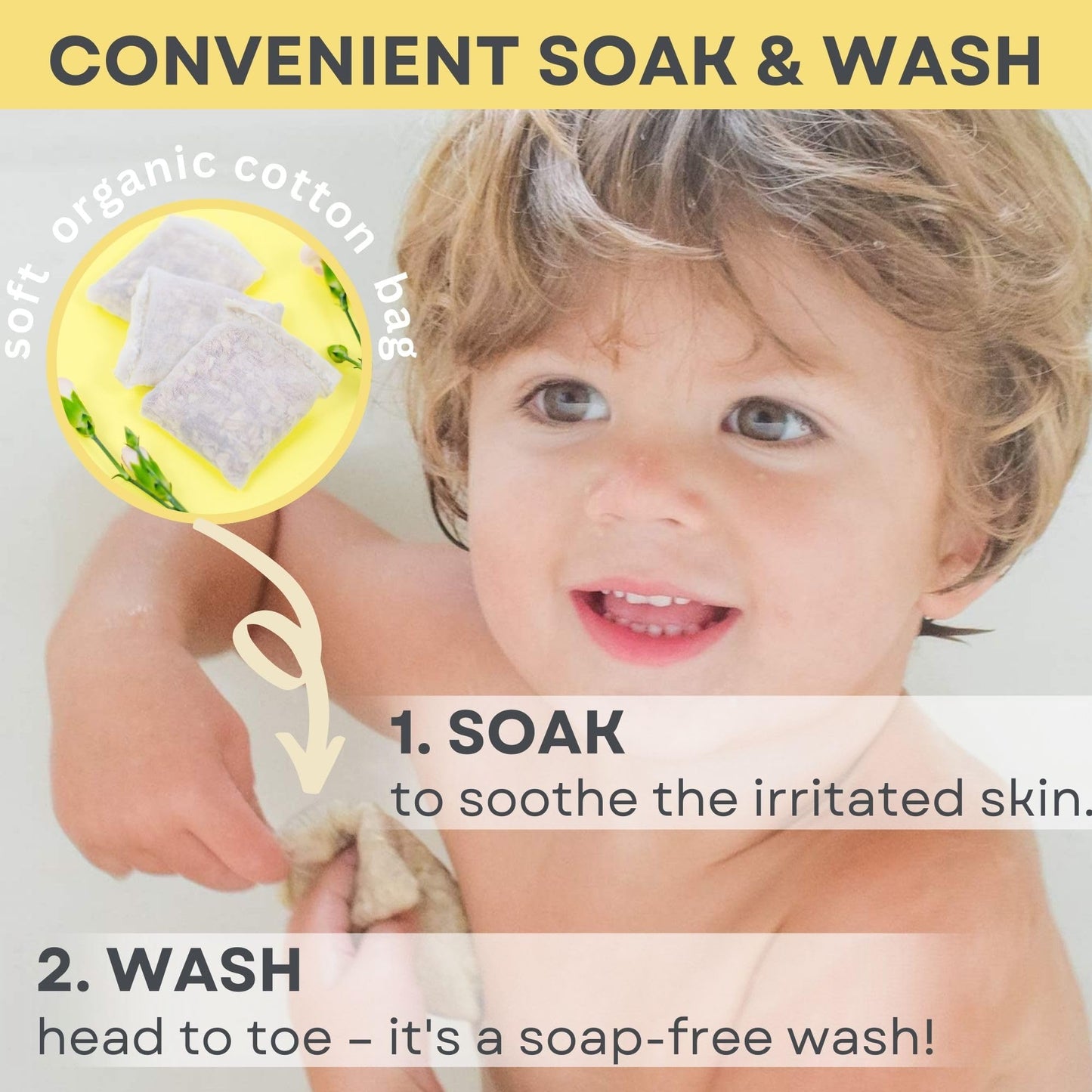 Organic Oatmeal Soothing Bath Soak For Sensitive Skin, Baby & Kids - All Natural & Fragrance-Free, 17 Oz (3 Packs) - Made In Usa