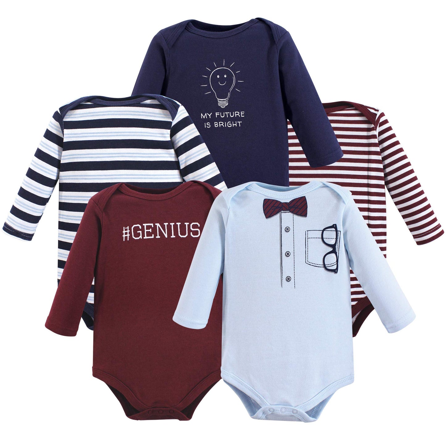 Little Treasure Unisex Baby Cotton Bodysuits, Genius, 3-6 Months