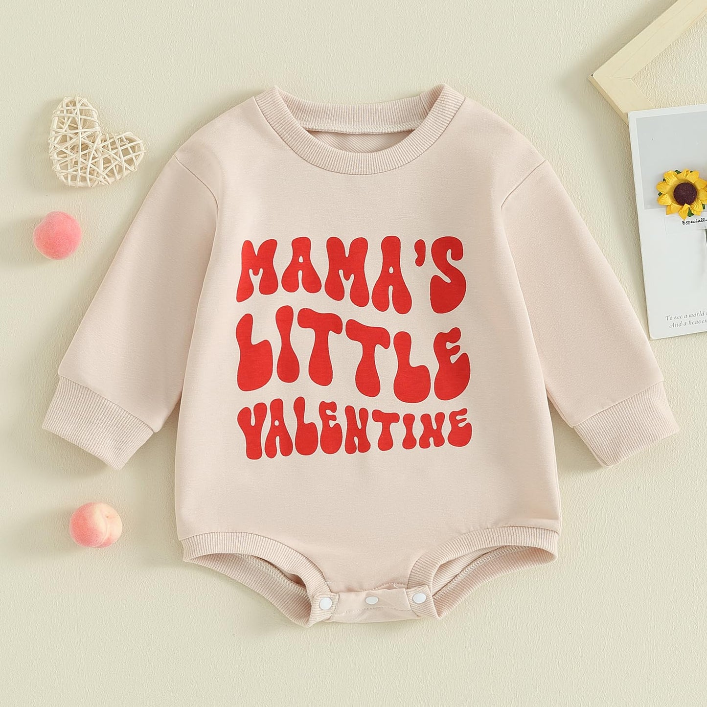 Fiomva Valentines Day Baby Girl Outfit Newborn Bubble Romper Toddler Crewneck Sweatshirt Infant Cute T Shirt Clothes (C1 Mama'S
