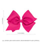 Wee Ones Girls' Mini King Bow 3 Pc Set Solid Grosgrain Variety Pack On A Weestay No-Slip Hair Clip - Light Pink, Hot Pink And Sh