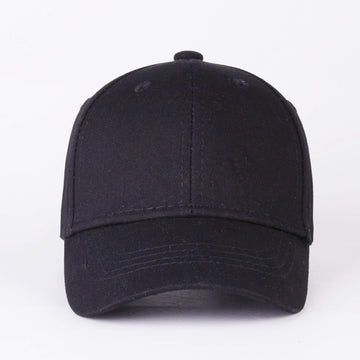 Langzhen Cotton Outdoor Toddler Girls Boys Plain Baseball Cap Baby Infant Structured Adjustable Hat For Kids Sun Hat (S-Black)