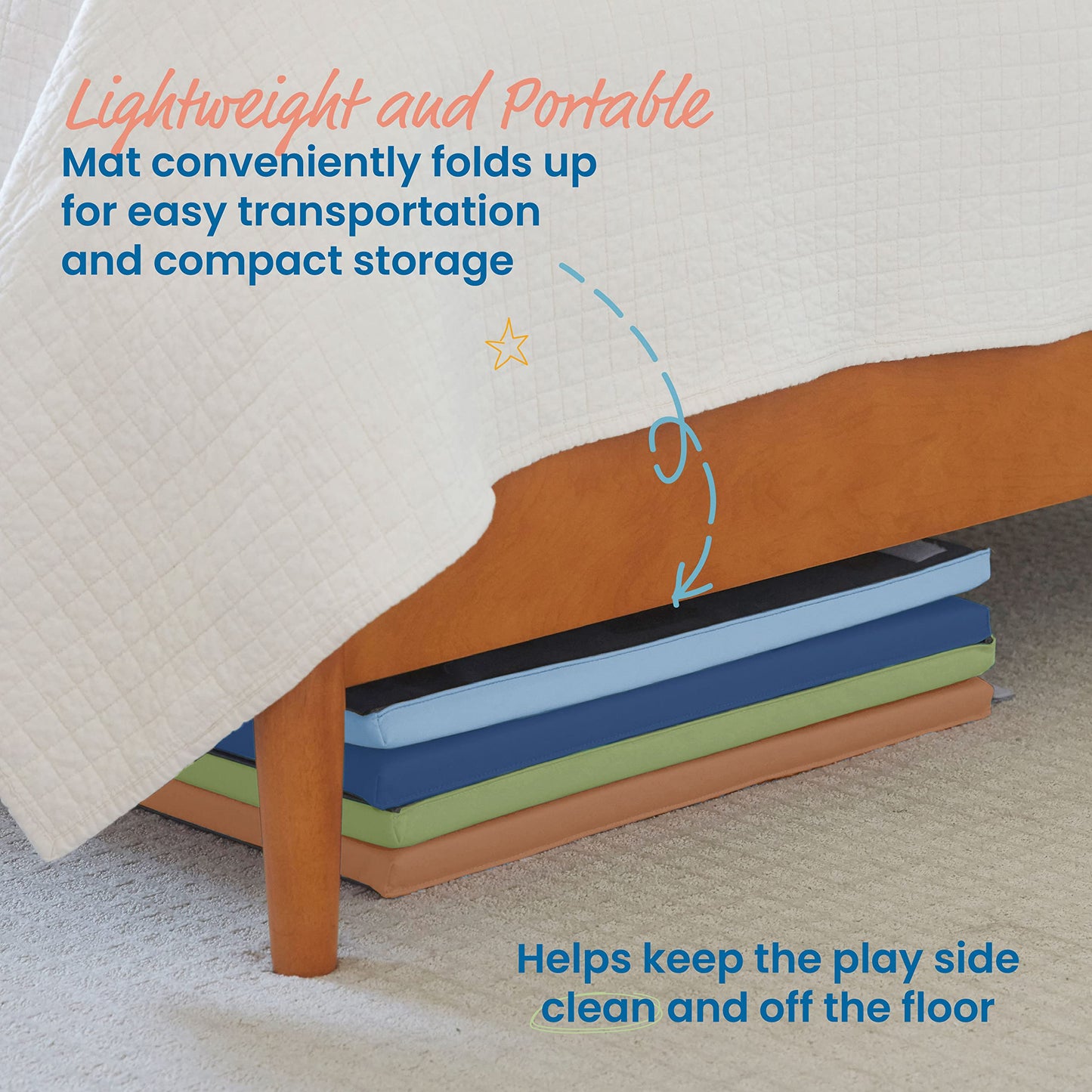 Ecr4Kids Softzone 123 Look At Me Activity Mat, Folding Playmat, Earthtone