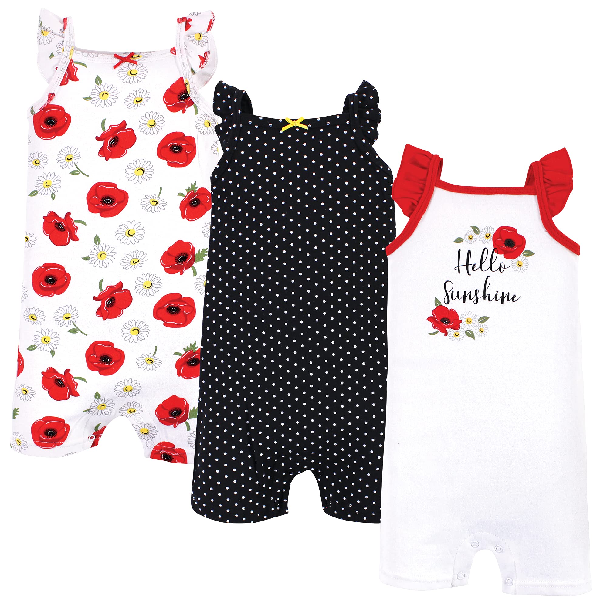 Hudson Baby Baby Cotton Rompers, Poppy Daisy, 0-3 Months – WBBAPB093CPDXR8