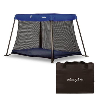 Dream On Me Travel Light Playard in Blue, Lightweight, Portable and Easy to Carry Baby Playard, Indoor and Outdoor - With a Soft