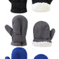 Baby Toddler Mittens Boys Girls Winter Outdoor Gloves Kids Easy-On Fleece Warm Mittens Black Gray Blue 3 Pairs M(1-2 Years)