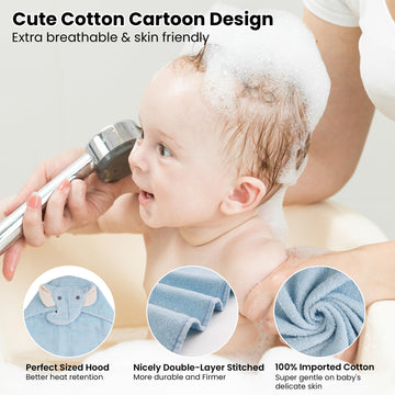 Softan 2 Pack Baby Hooded Towels, Premium Soft Cotton Baby Bath Towels With Hood, Extra Thick And Super Absorbent, Essential For