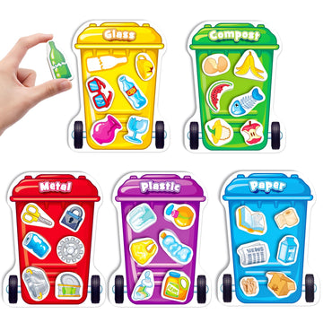 Coogam Montessori Toys for 3 Year Old, Magnetic Garbage Recycling Sorting Toy - Waste Category Classification and Environmental 