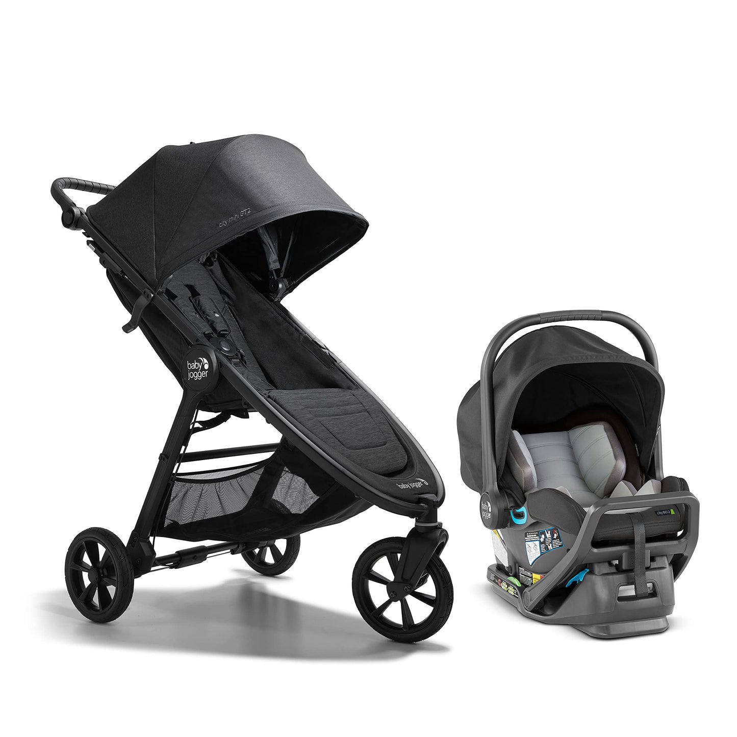 Baby Jogger City Mini GT2 All-Terrain Travel System Includes City GO 2 Infant Car Seat Opulent Black