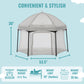Dream On Me Onyx Playpen Set With Canopy, Baby Playpen, Portable And Lightweight, Playpen For Babies And Toddler, Grey