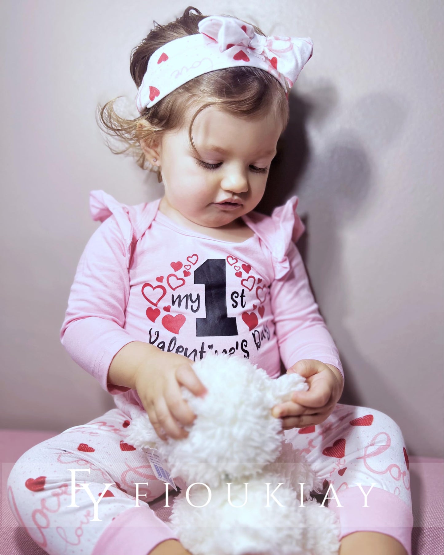 Fioukiay 12-18 Months Baby Girls Valentine'S Day Clothes Baby My First Valentine'S Day Outfit (Pink, 12-18 Months)