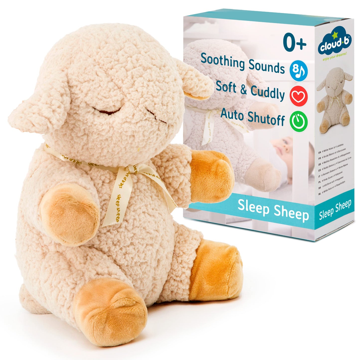 Cloud b Sound Machine with White Noise Soothing Sounds | Cuddly Stuffed Animal | Adjustable Settings and Auto-Shutoff | Sleep Sh