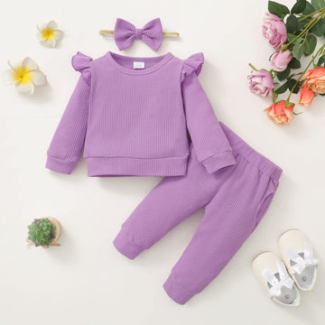 Infant Baby Girl Clothes Top Pants Outfits Set Ruffle Baby Girl Outfits Baby Girls ' Clothing Cute Baby Clothes For Girls Gifts