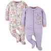 Gerber Baby Girls 2-Pack Sleep 'N Play Bunny Ballerina Purple 0-3 Months