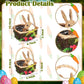 Silifine 2 Pack Easter Basket Woven Easter Bunny Basket With Handle Wicker Easter Gift Basket For Kids Rabbit Eggs Candy Basket