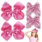 Aaiffey Glitter Pink Hair Bows For Girls,Sparkly Sequin Bows Hair Alligator Clips Toddler Bow Clips Hair Accessories For Girls K