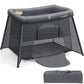 ELEMARA 2 in 1 Travel Crib for Baby,Portable Crib with Bassinet and Mattress,Lightweight Foldable Playpen with Long-Lasting Fram