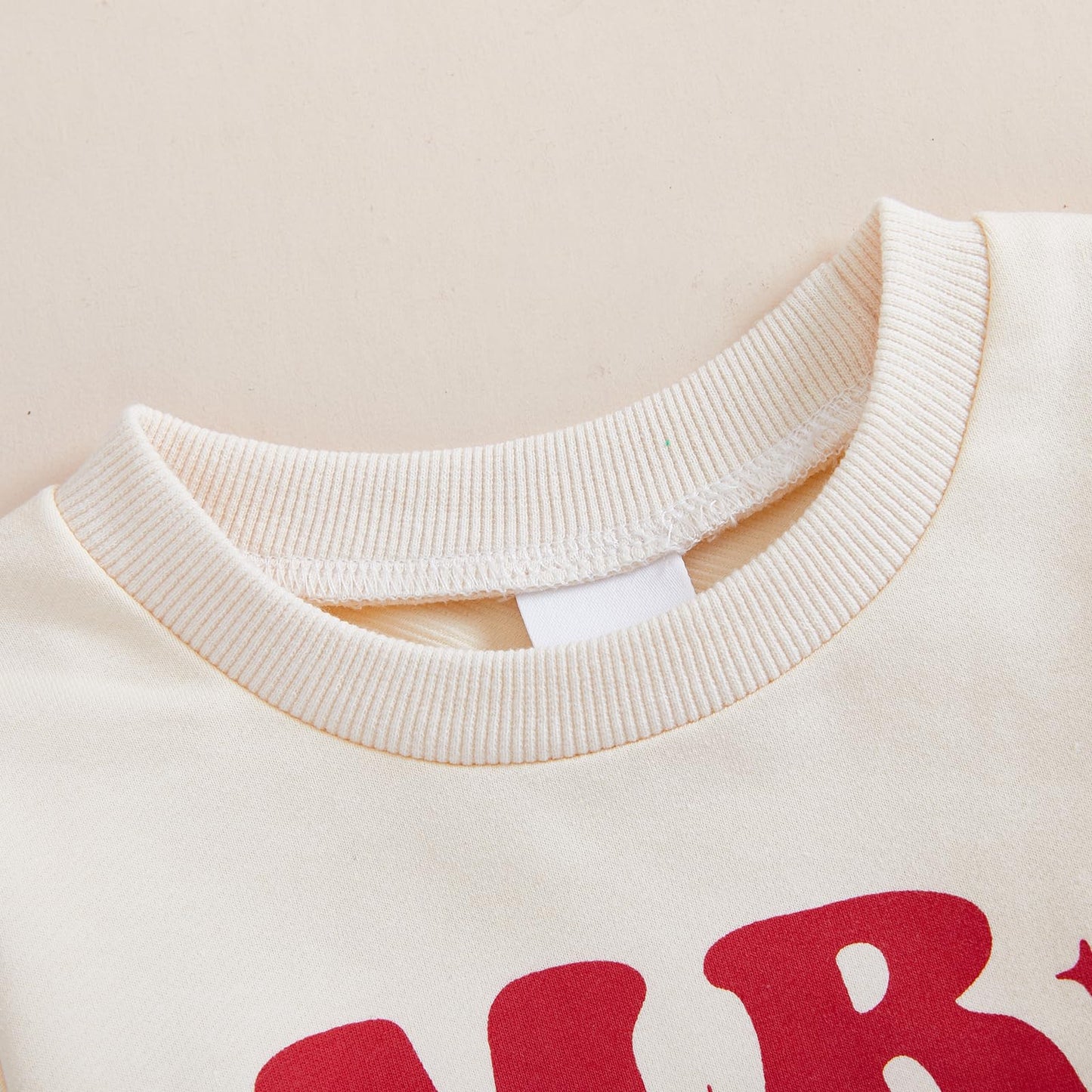 My First Valentines Day Baby Boy Outfit Letter Print Crewneck Sweatshirt With Pants Cute Winter Spring Clothes Outfits (Va-Beige