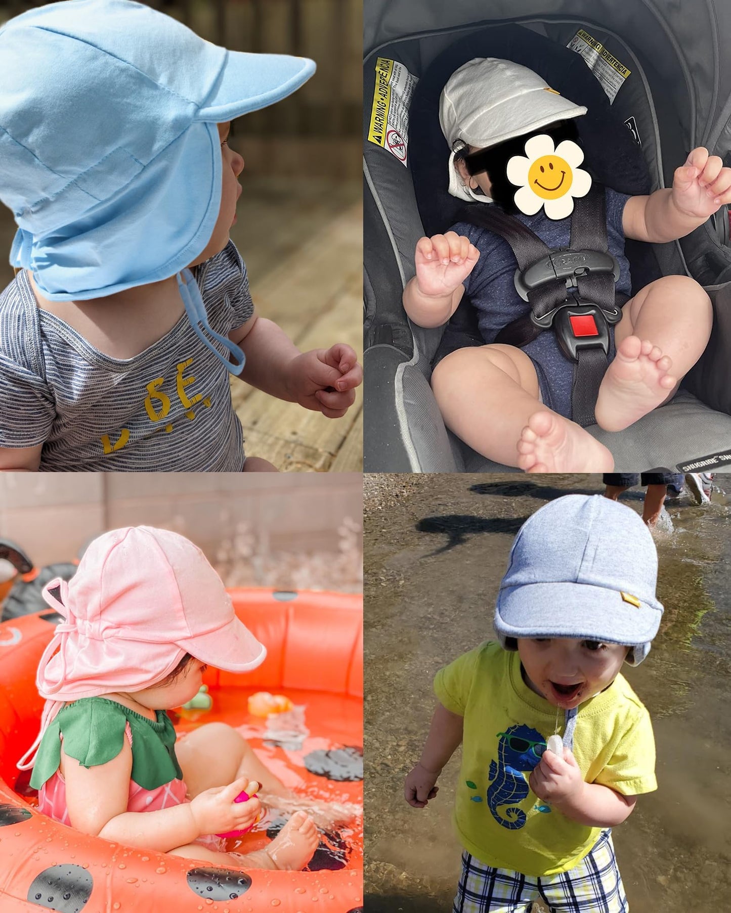 Furtalk Baby Sun Hat Upf 50+ Uv Ray Sun Protection Cotton Toddler Hats For Boys Girls Grey