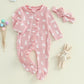 Ayalinggo Valentines Baby Girl Outfit Bowknot Heart Footie Romper Long Sleeve Onesie Newborn Christmas Clothes (Easter Bunny Pri