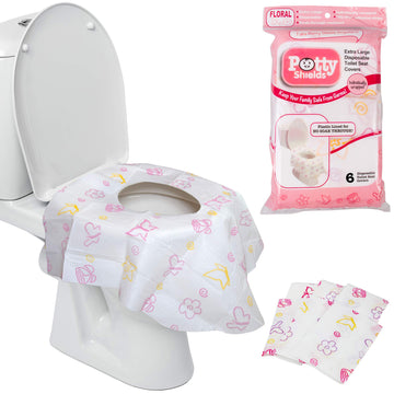 Disposable Toilet Seat Covers For Kids & Adults ( 6 Pack ) - Germ Protect From Public Toilets - Waterproof, Individually-Wrapped
