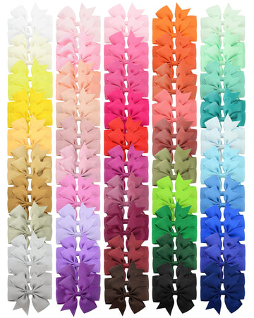 Choicbaby 3 Inch Hair Bows For Girls Grosgrain Ribbon Toddler Hair Accessories With Alligator Clip Bow For Toddler Girls Baby Ki