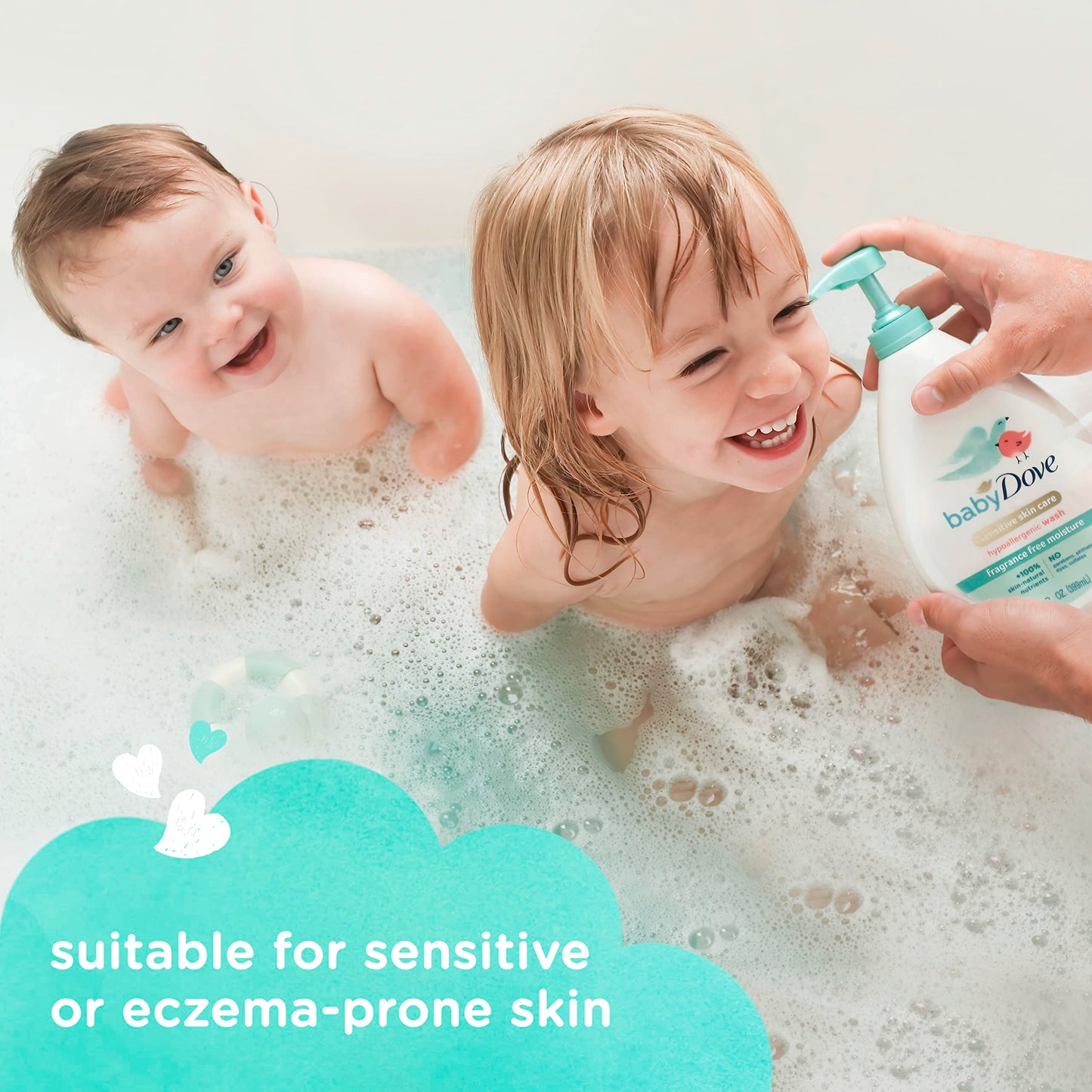 Baby Dove Sensitive Skin Care Baby Wash Fragrance Free Moisture For Baby Bath Time Fragrance Free And Hypoallergenic, Washes Awa