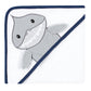 Hudson Baby Unisex Baby Cotton Rich Hooded Towels, Gray Shark, One Size