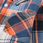 Sangtree Boys Long Sleeves Flannel Plaid Button Down Shirt Tops Orange Blue, 18-24 Months = Tag 90